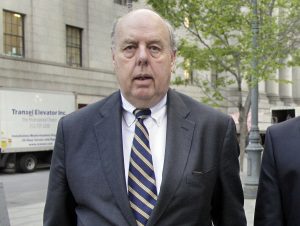 Attorney John Dowd walks in New York in this April 29, 2011 file photo. Dowd, one of the key lawyers in President Donald Trump’s corner, navigated a popular United States senator through crisis, produced a damning investigative report that drove a baseball star from the game and, early in his career, took on organized crime as a Justice Department prosecutor. Dowd assumed a more prominent place on the Trump legal team after another lawyer, Marc Kasowitz, took a reduced role. AP File Photo by Richard Drew
