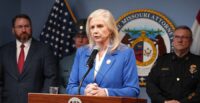 Catherine Hanaway announces criminal charges against a convenience store operator in Greene County