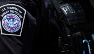 A view shows a patch of the U.S. Customs and Border Protection on the uniform of an officer, outside the Edward R. Roybal Federal building, after days of protests against federal immigration sweeps and the deployment of the California National Guard and U.S. Marines, in downtown Los Angeles, California, U.S., June 10, 2025. REUTERS/Mike Blake