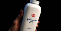 FILE PHOTO: A bottle of Johnson and Johnson Baby Powder is seen in a photo illustration taken in New York, February 24, 2016. REUTERS/Mike Segar/Illustration/File Photo